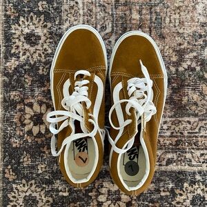 Vans Tan Suede Sneakers with White Accents